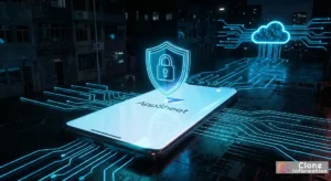 AppSheet 企業應用安全架構圖，展示資料加密與雲端同步機制