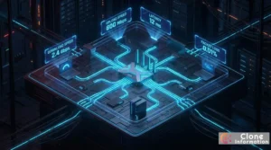 網路檢測 核心示意圖，展示數據流經路由器與各類連線設備的監控狀態